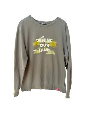 The North Face Defend Our Land Sweatshirt Mens XL Green Graphic Pullover